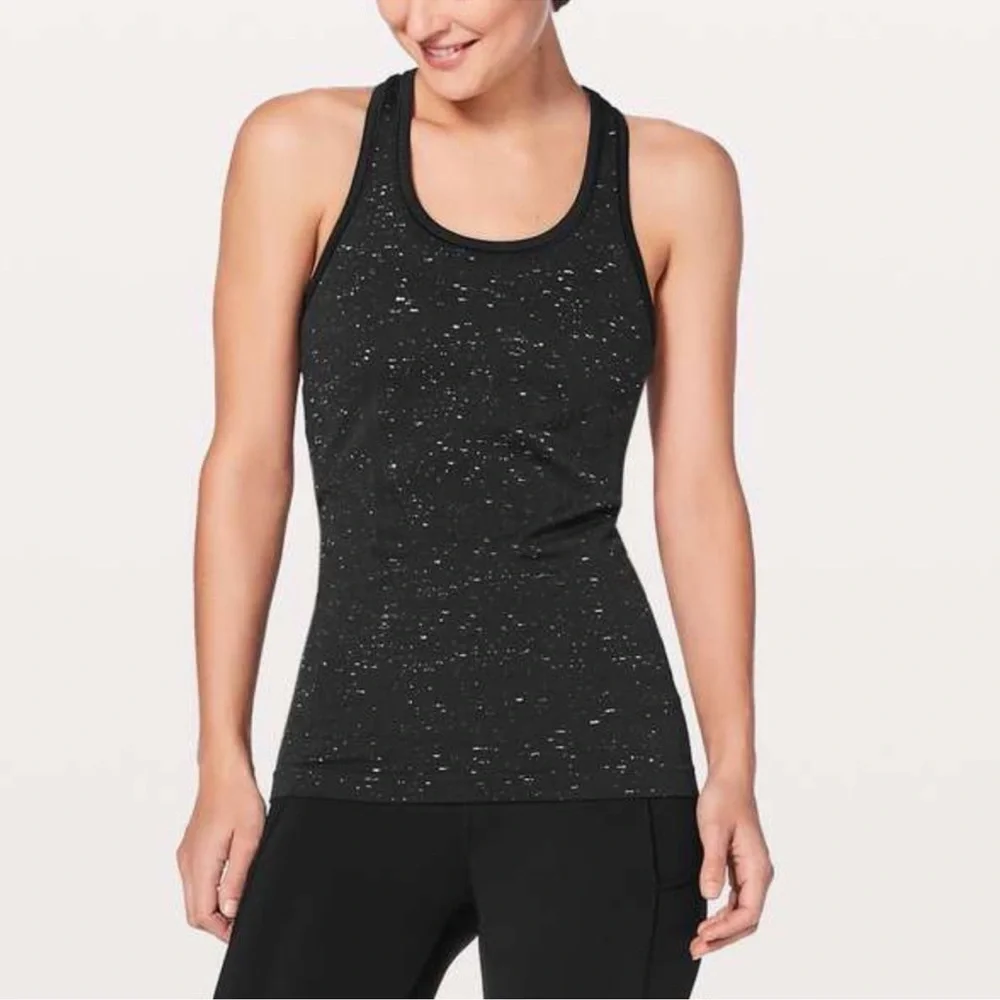 Lululemon Swiftly Tech Racerback Tank Black/White Speckle SZ 6 NWOT Condition - Picture 4 of 10